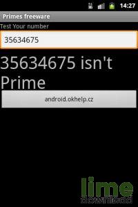 Prvočísla aplikace pro Android