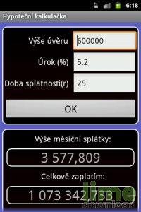 Finanční kalkulačka - Android software