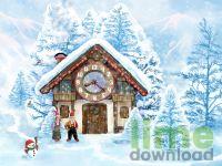 Christmas House Clock screensaver
