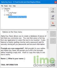 Alpha Key Saver
