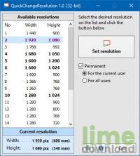 QuickChangeResolution