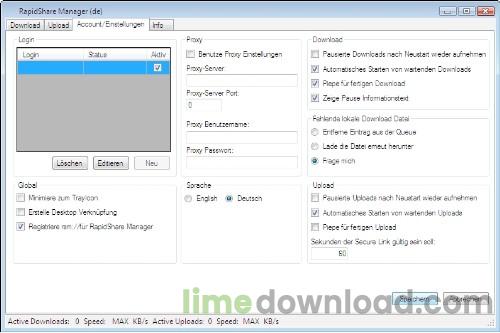 RapidShare Manager