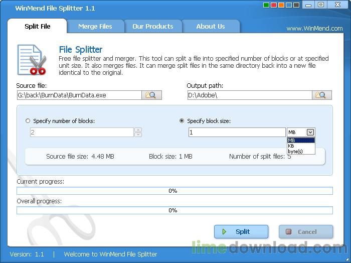 WinMend File Splitter