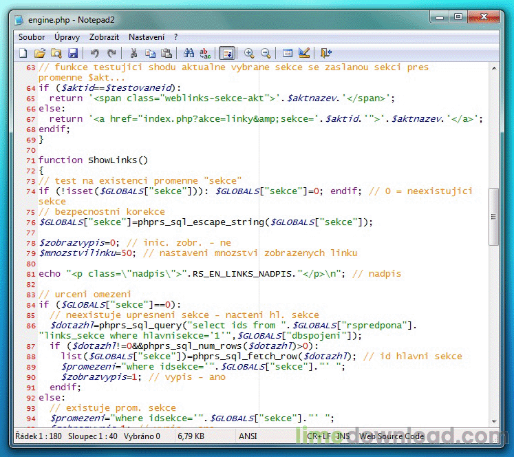 Notepad2 - čeština