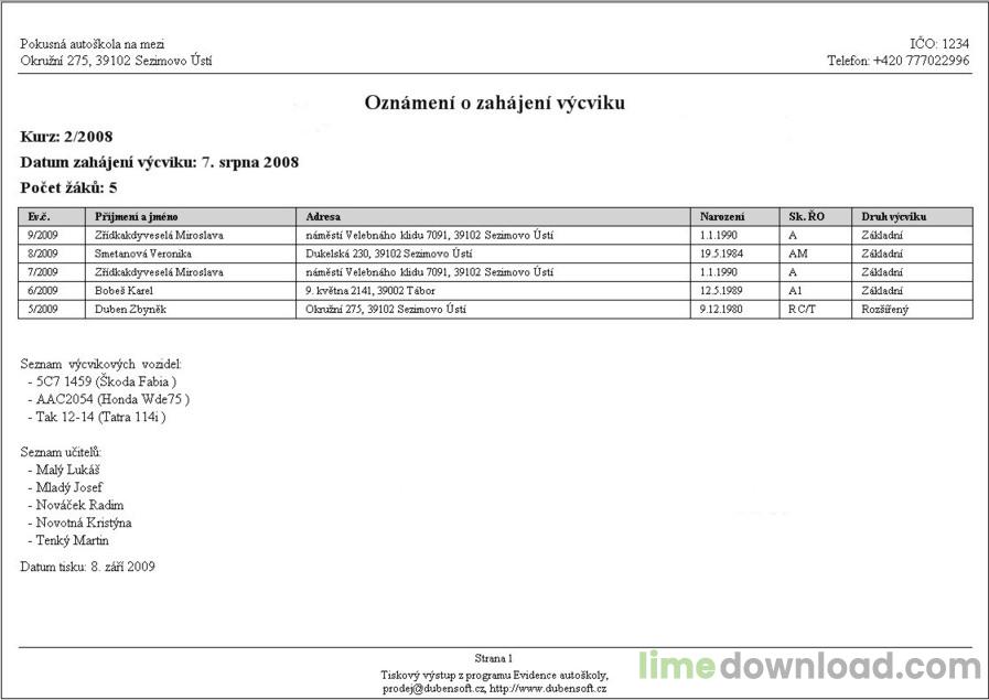 Evidence autoškoly