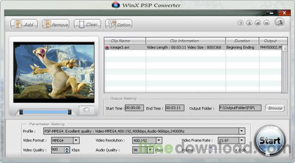 WinX Free PSP Video Converter