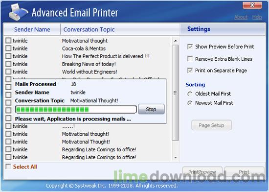 Advanced Email Printer