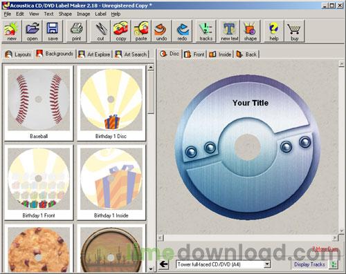 Acoustica CD/DVD Label Maker