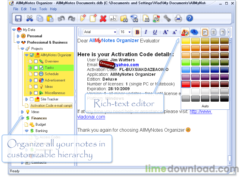 AllMyNotes Organizer
