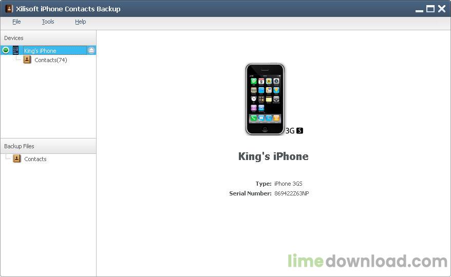 Xilisoft iPhone Contacts Backup