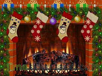 Christmas Decorated Fireplace Screensaver
