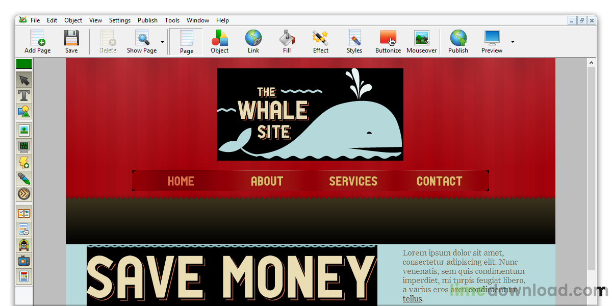 CoffeeCup VisualSite Designer