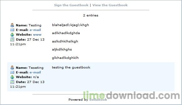 BellaBook Guestbook