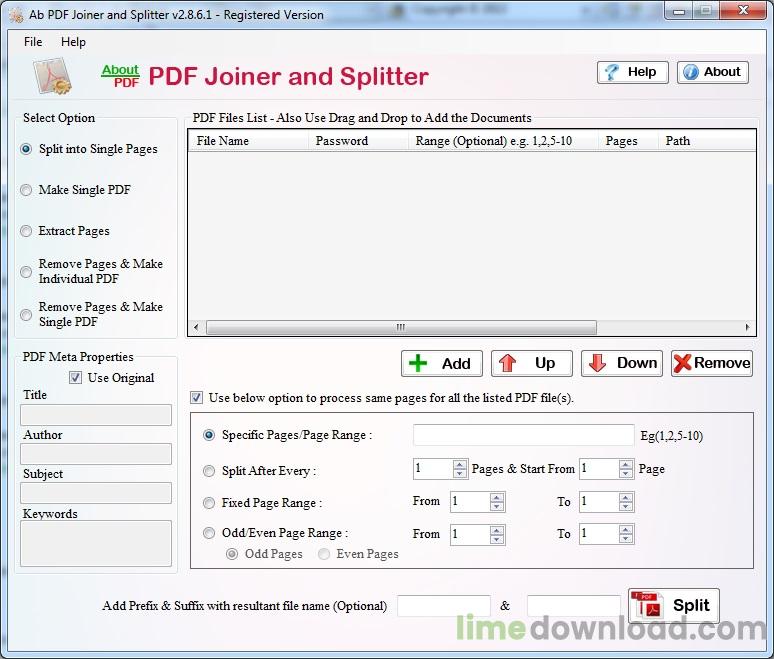 Ab PDF Joiner and Splitter