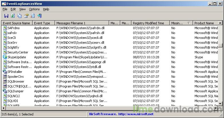 EventLogSourcesView