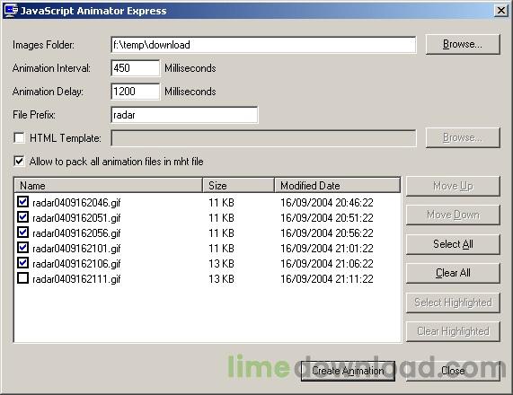 JavaScript Animator Express