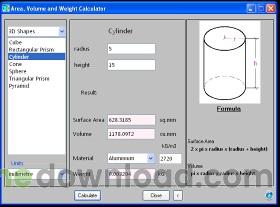 Area, Volume and Weight Calculator