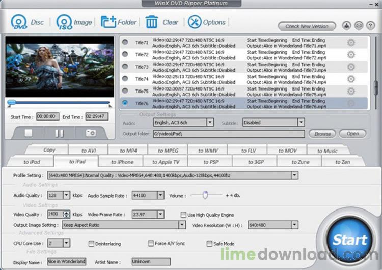 WinX DVD to iPad Ripper