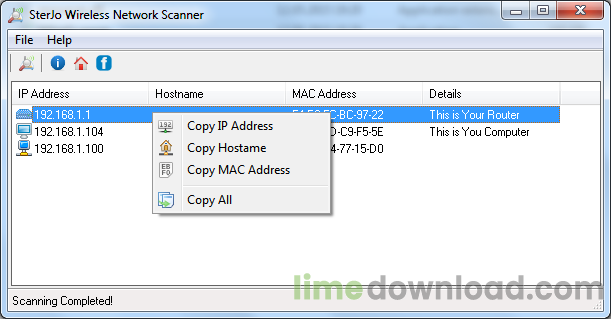 SterJo Wireless Network Scanner
