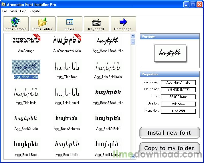 Armenian Font Installer Pro