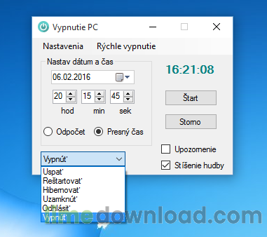 Vypnutí PC