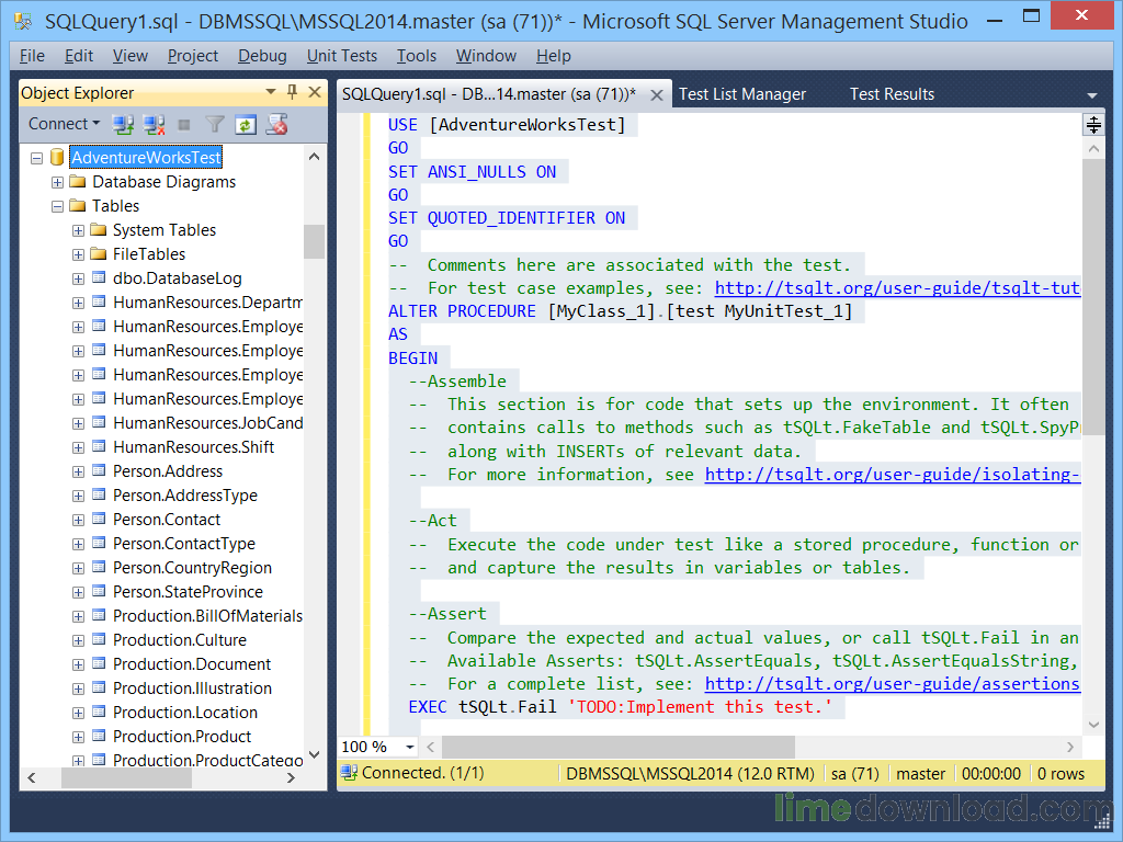 dbForge Unit Test for SQL Server