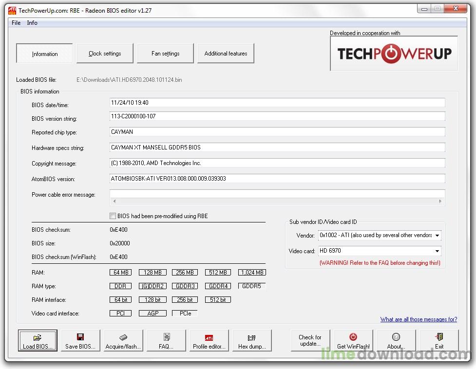 TechPowerUp Radeon Bios Editor