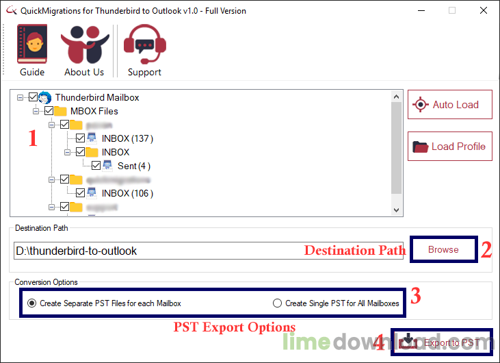 QuickMigrations for Thunderbird to Outlook