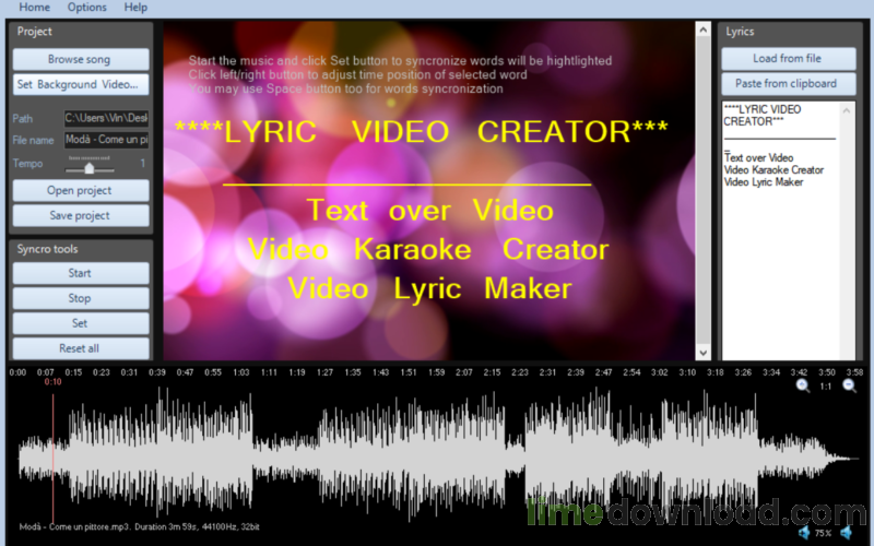 Lyric Video Creator