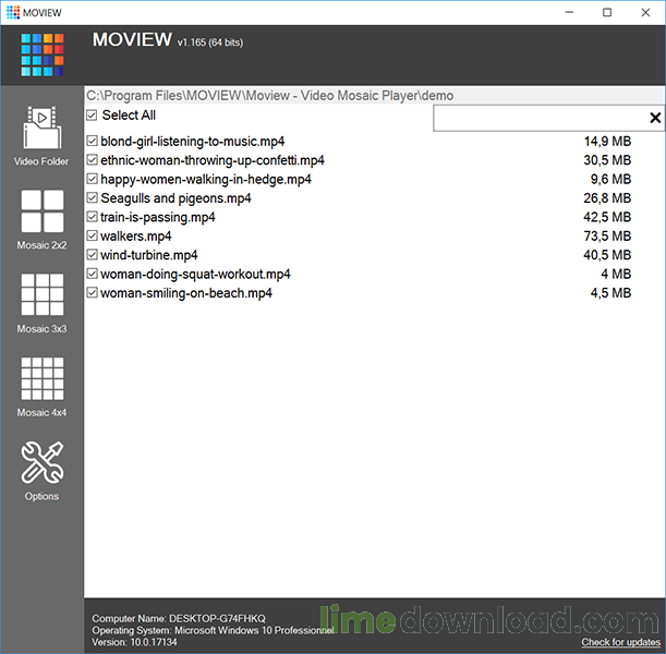 MOVIEW Mosaic Video Player