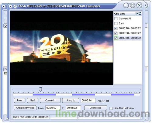 Yasa MPEG/AVI to VCD/DVD/SVCD/MPEG/AVI Converter