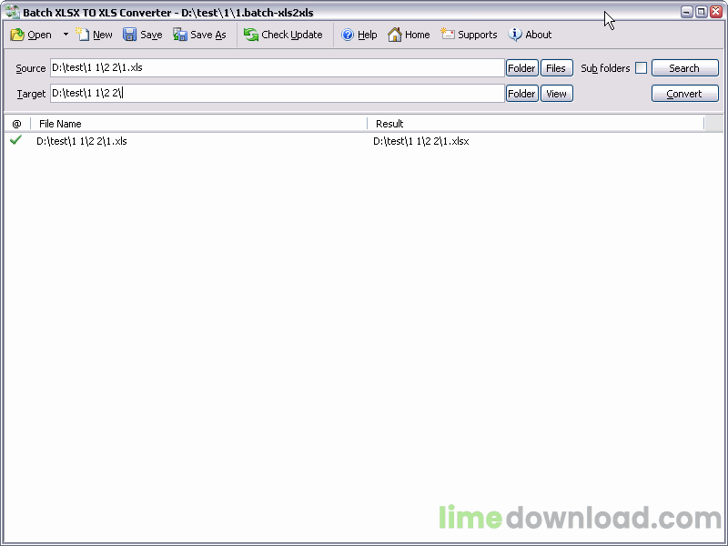 Batch XLS and XLSX Converter