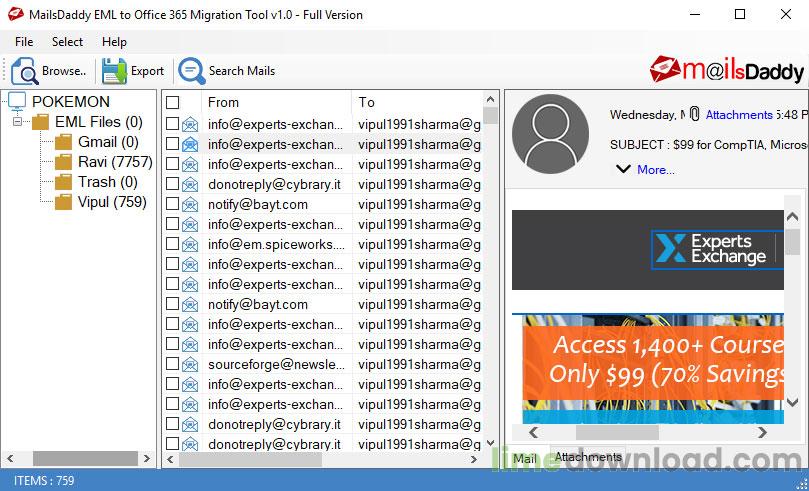 MailsDaddy EML to Office 365 Migration Tool