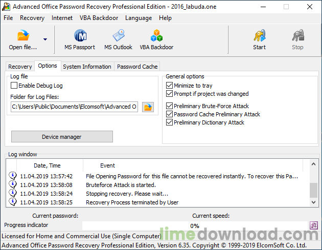 Advanced Office Password Recovery
