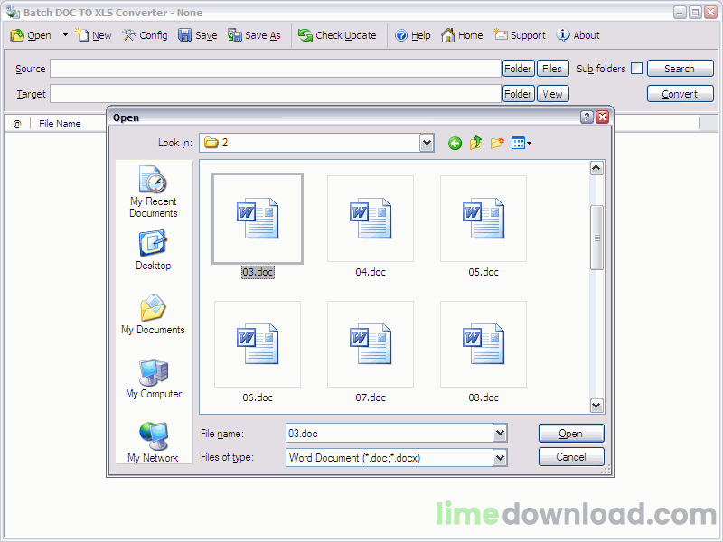 Batch Word to Excel Converter