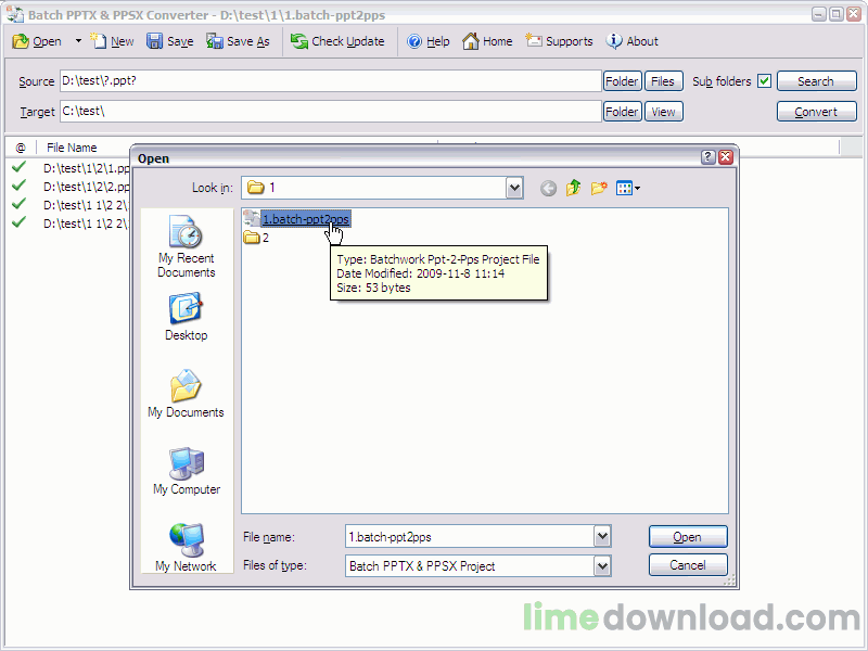 Batch PPTX and PPSX Converter