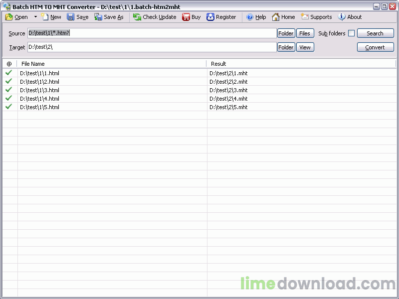 Batch HTML to MHT Converter
