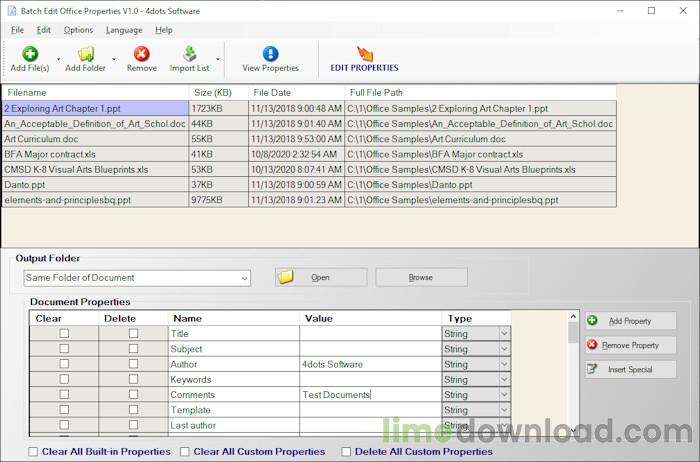 Batch Edit Office Properties