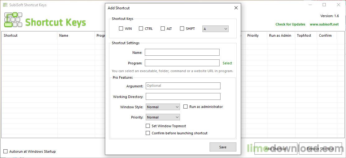 Shortcut Keys