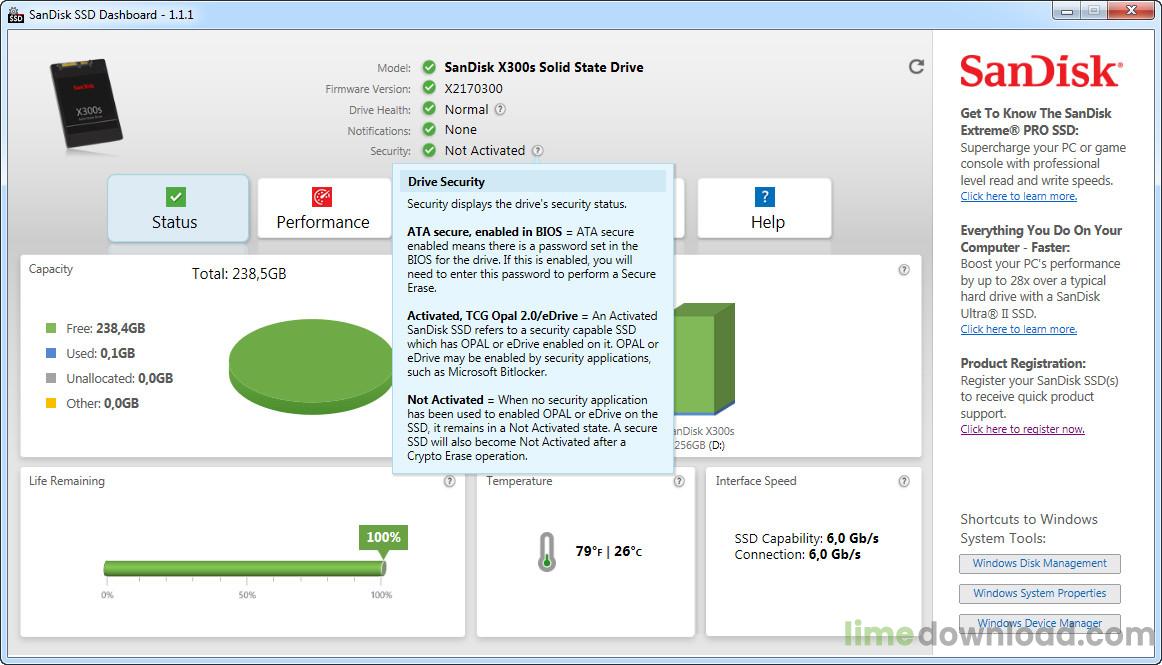 SanDisk SSD Dashboard