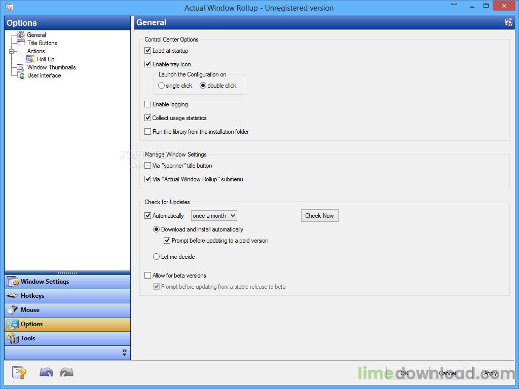 Actual Window Rollup