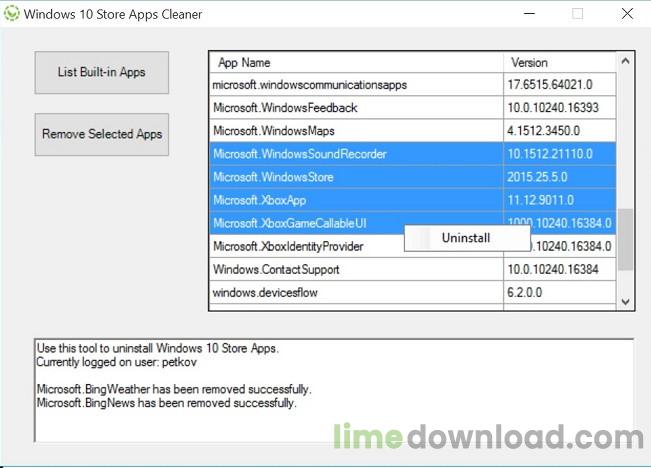 Windows 10 Store Apps Uninstaller