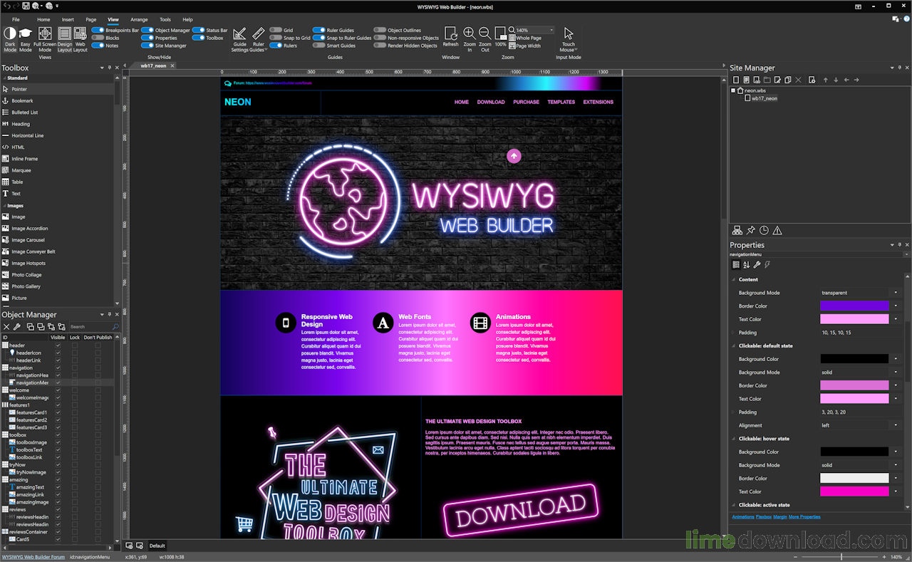 WYSIWYG Web Builder