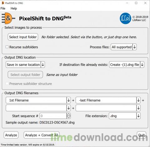 PixelShift to DNG