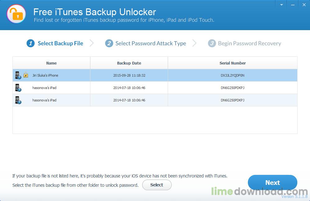 Free iTunes Backup Unlocker