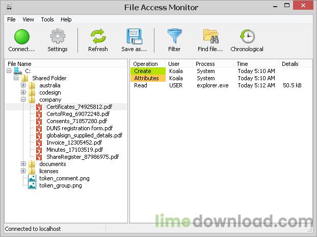 SoftPerfect File Access Monitor