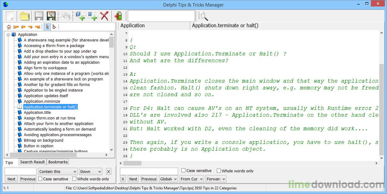 Delphi Tips & Tricks Manager