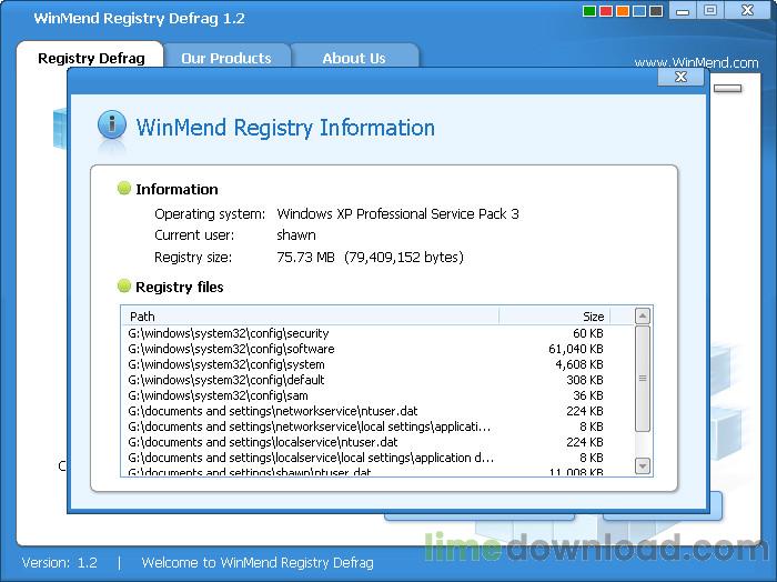 WinMend Registry Defrag