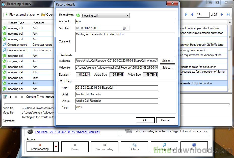 Amolto Call Recorder for Skype