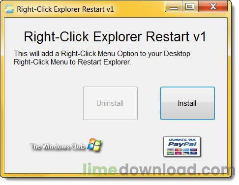 Right-Click Explorer Restart